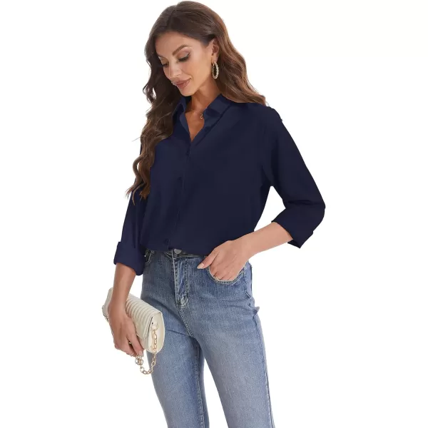 J.VER Womens Button Down Shirt Long Sleeve Wrinkle Free Lightweight Solid Chiffon Dress Shirts Work Blouse