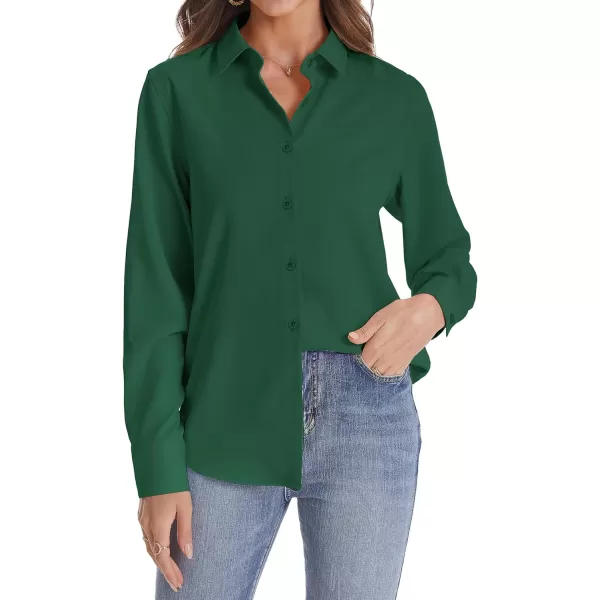 J.VER Womens Button Down Shirt Long Sleeve Wrinkle Free Lightweight Solid Chiffon Dress Shirts Work Blouse