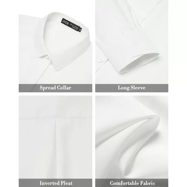J.VER Womens Button Down Shirt Long Sleeve Wrinkle Free Lightweight Solid Chiffon Dress Shirts Work Blouse