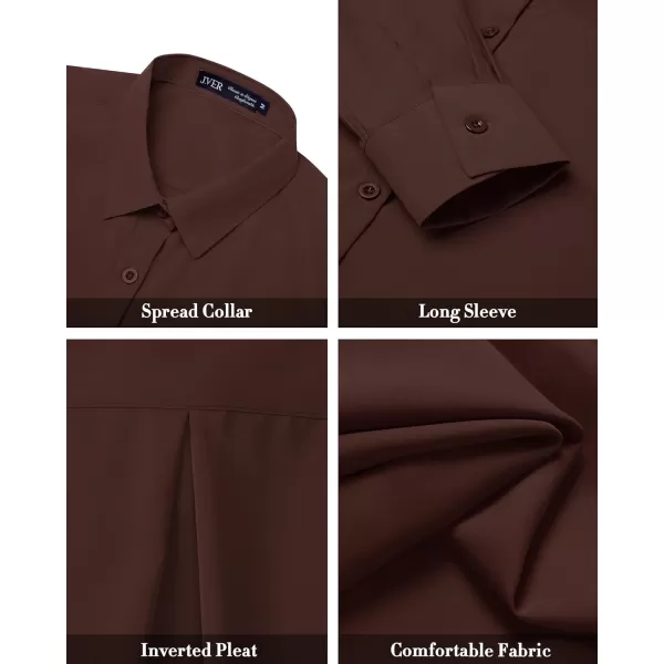 J.VER Womens Button Down Shirt Long Sleeve Wrinkle Free Lightweight Solid Chiffon Dress Shirts Work Blouse