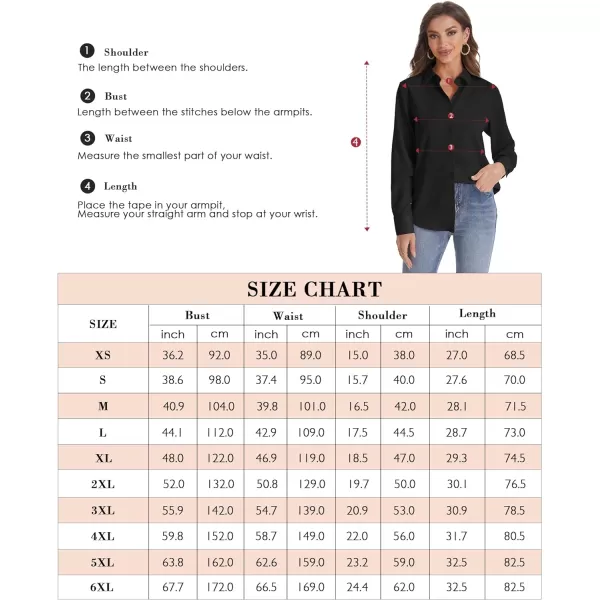 J.VER Womens Button Down Shirt Long Sleeve Wrinkle Free Lightweight Solid Chiffon Dress Shirts Work Blouse