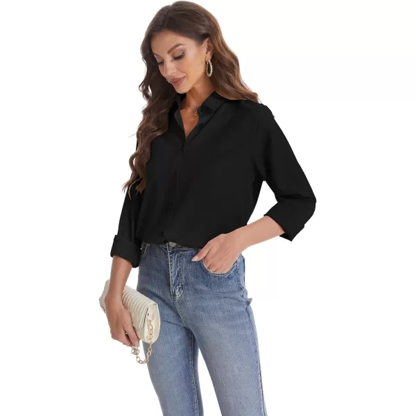 J.VER Womens Button Down Shirt Long Sleeve Wrinkle Free Lightweight Solid Chiffon Dress Shirts Work Blouse