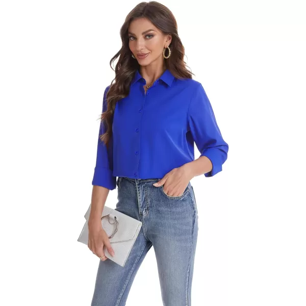 J.VER Womens Button Down Shirt Long Sleeve Wrinkle Free Lightweight Solid Chiffon Dress Shirts Work Blouse