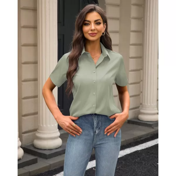 J.VER Womens Button Down Shirts Stretch Wrinkle Free Formal Short Sleeve Dress Shirt Summer Work Blouses Business Casual Tops