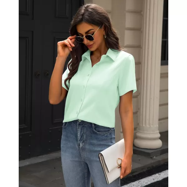 J.VER Womens Button Down Shirts Stretch Wrinkle Free Formal Short Sleeve Dress Shirt Summer Work Blouses Business Casual Tops