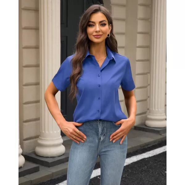 J.VER Womens Button Down Shirts Stretch Wrinkle Free Formal Short Sleeve Dress Shirt Summer Work Blouses Business Casual Tops