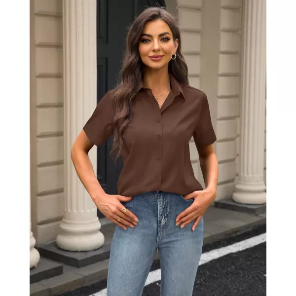 J.VER Womens Button Down Shirts Stretch Wrinkle Free Formal Short Sleeve Dress Shirt Summer Work Blouses Business Casual Tops