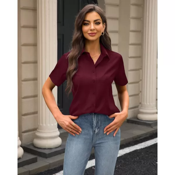 J.VER Womens Button Down Shirts Stretch Wrinkle Free Formal Short Sleeve Dress Shirt Summer Work Blouses Business Casual Tops