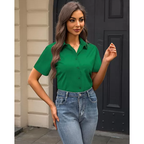 J.VER Womens Button Down Shirts Stretch Wrinkle Free Formal Short Sleeve Dress Shirt Summer Work Blouses Business Casual Tops