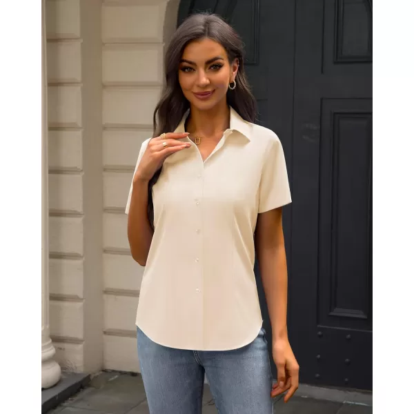 J.VER Womens Button Down Shirts Stretch Wrinkle Free Formal Short Sleeve Dress Shirt Summer Work Blouses Business Casual Tops