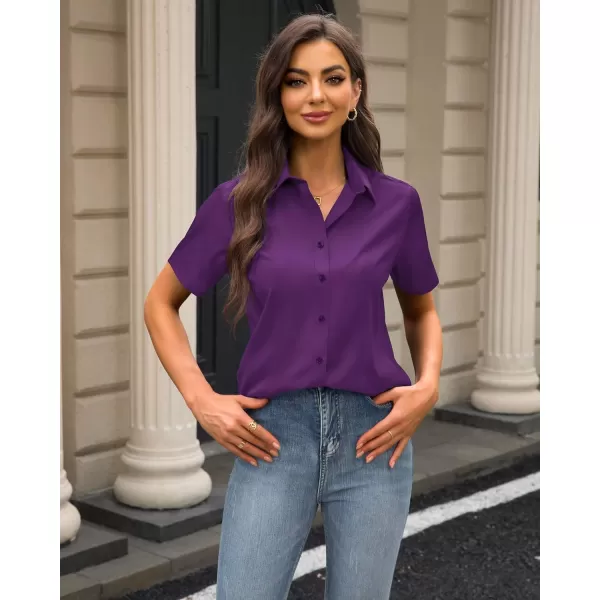 J.VER Womens Button Down Shirts Stretch Wrinkle Free Formal Short Sleeve Dress Shirt Summer Work Blouses Business Casual Tops