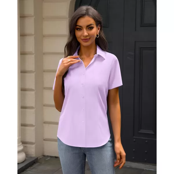J.VER Womens Button Down Shirts Stretch Wrinkle Free Formal Short Sleeve Dress Shirt Summer Work Blouses Business Casual Tops