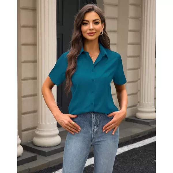 J.VER Womens Button Down Shirts Stretch Wrinkle Free Formal Short Sleeve Dress Shirt Summer Work Blouses Business Casual Tops