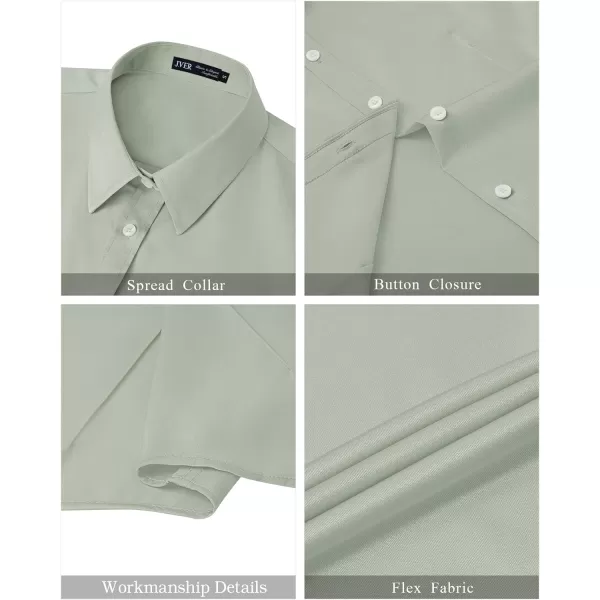 J.VER Womens Button Down Shirts Stretch Wrinkle Free Formal Short Sleeve Dress Shirt Summer Work Blouses Business Casual Tops