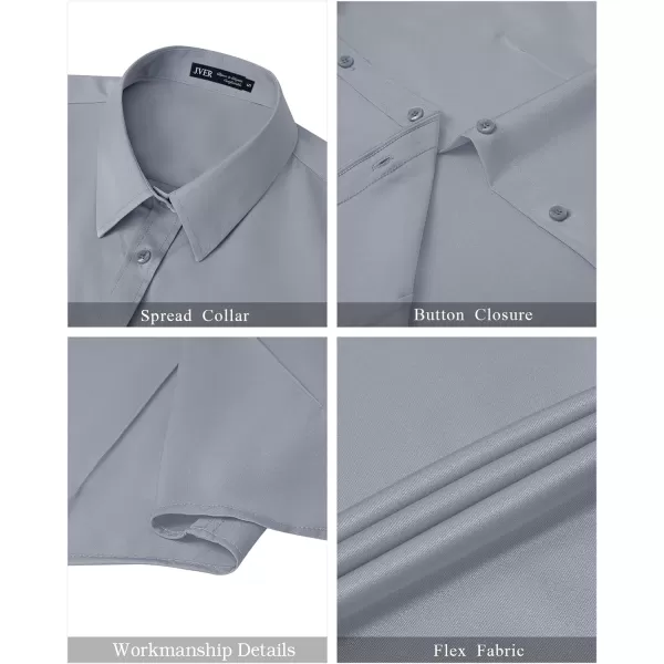 J.VER Womens Button Down Shirts Stretch Wrinkle Free Formal Short Sleeve Dress Shirt Summer Work Blouses Business Casual Tops