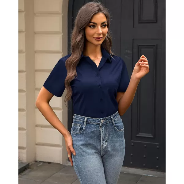J.VER Womens Button Down Shirts Stretch Wrinkle Free Formal Short Sleeve Dress Shirt Summer Work Blouses Business Casual Tops