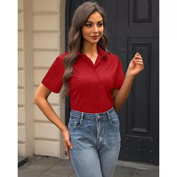 J.VER Womens Button Down Shirts Stretch Wrinkle Free Formal Short Sleeve Dress Shirt Summer Work Blouses Business Casual Tops