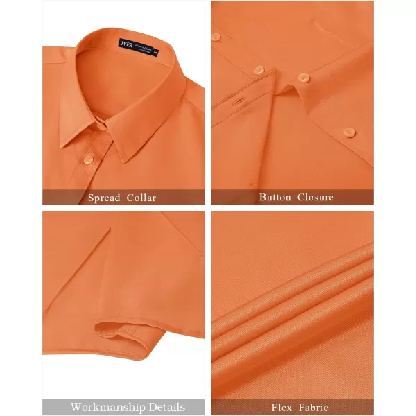 J.VER Womens Button Down Shirts Stretch Wrinkle Free Formal Short Sleeve Dress Shirt Summer Work Blouses Business Casual Tops