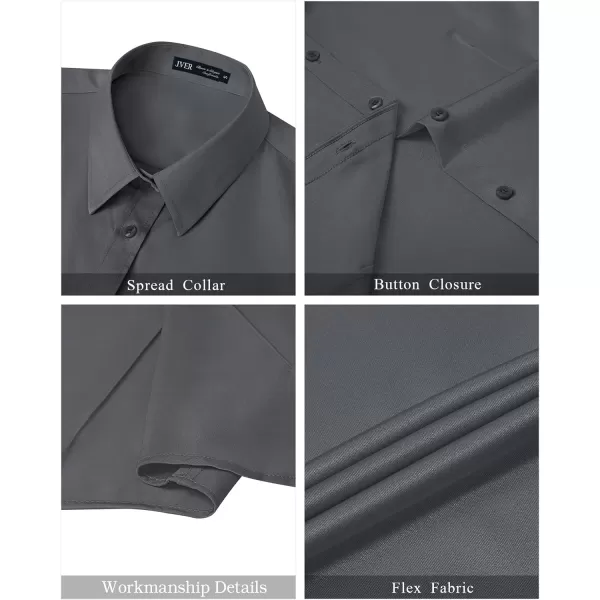 J.VER Womens Button Down Shirts Stretch Wrinkle Free Formal Short Sleeve Dress Shirt Summer Work Blouses Business Casual Tops