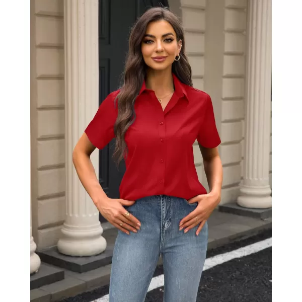 J.VER Womens Button Down Shirts Stretch Wrinkle Free Formal Short Sleeve Dress Shirt Summer Work Blouses Business Casual Tops