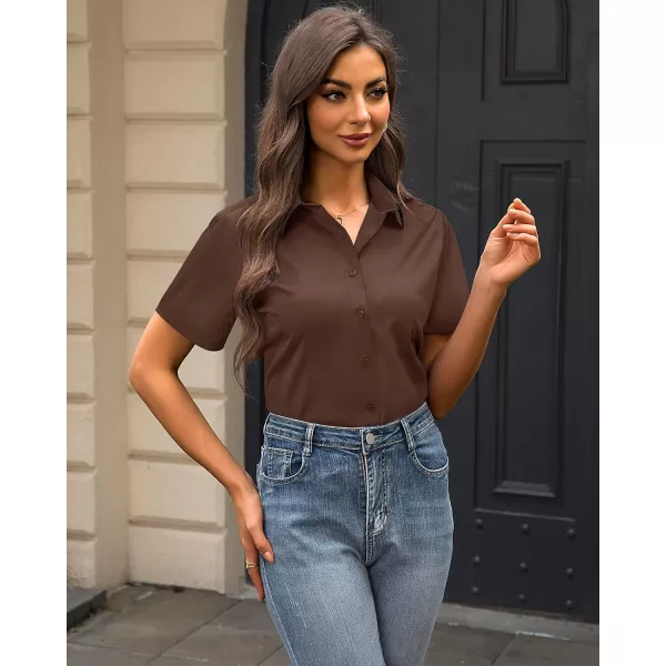 J.VER Womens Button Down Shirts Stretch Wrinkle Free Formal Short Sleeve Dress Shirt Summer Work Blouses Business Casual Tops