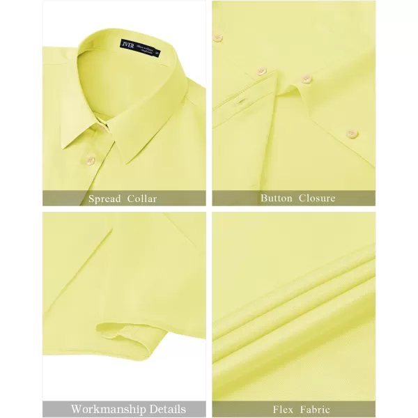 J.VER Womens Button Down Shirts Stretch Wrinkle Free Formal Short Sleeve Dress Shirt Summer Work Blouses Business Casual Tops