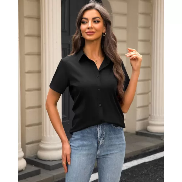 J.VER Womens Button Down Shirts Stretch Wrinkle Free Formal Short Sleeve Dress Shirt Summer Work Blouses Business Casual Tops