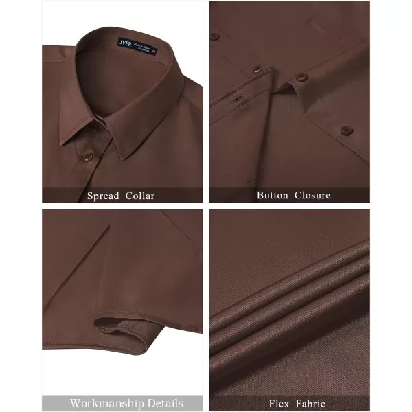 J.VER Womens Button Down Shirts Stretch Wrinkle Free Formal Short Sleeve Dress Shirt Summer Work Blouses Business Casual Tops