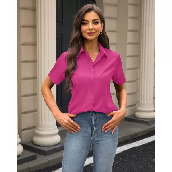 J.VER Womens Button Down Shirts Stretch Wrinkle Free Formal Short Sleeve Dress Shirt Summer Work Blouses Business Casual Tops