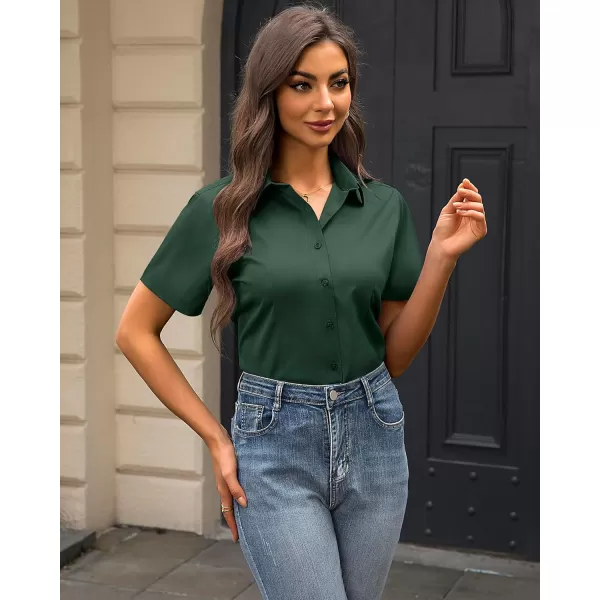 J.VER Womens Button Down Shirts Stretch Wrinkle Free Formal Short Sleeve Dress Shirt Summer Work Blouses Business Casual Tops