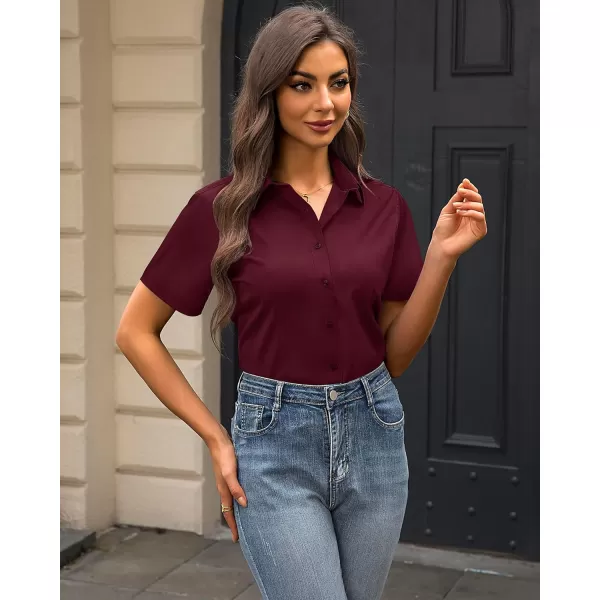 J.VER Womens Button Down Shirts Stretch Wrinkle Free Formal Short Sleeve Dress Shirt Summer Work Blouses Business Casual Tops