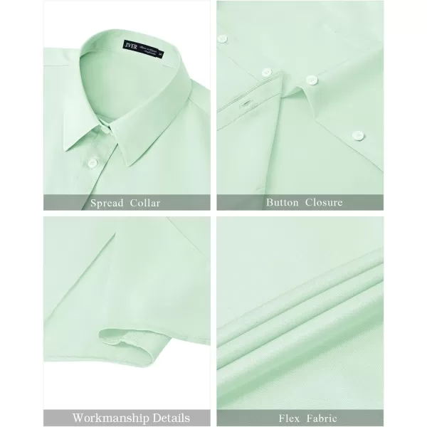 J.VER Womens Button Down Shirts Stretch Wrinkle Free Formal Short Sleeve Dress Shirt Summer Work Blouses Business Casual Tops