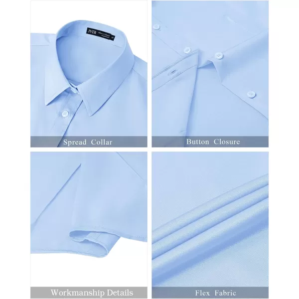 J.VER Womens Button Down Shirts Stretch Wrinkle Free Formal Short Sleeve Dress Shirt Summer Work Blouses Business Casual Tops