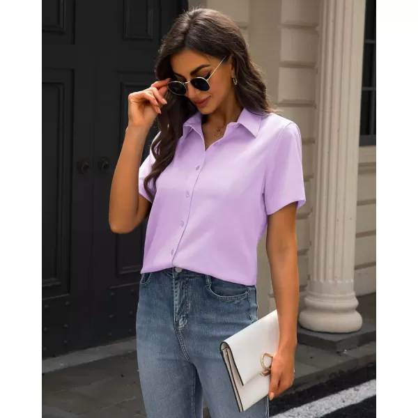 J.VER Womens Button Down Shirts Stretch Wrinkle Free Formal Short Sleeve Dress Shirt Summer Work Blouses Business Casual Tops