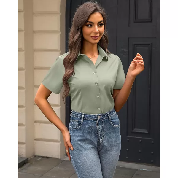 J.VER Womens Button Down Shirts Stretch Wrinkle Free Formal Short Sleeve Dress Shirt Summer Work Blouses Business Casual Tops