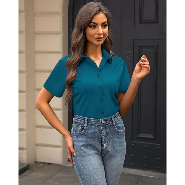 J.VER Womens Button Down Shirts Stretch Wrinkle Free Formal Short Sleeve Dress Shirt Summer Work Blouses Business Casual Tops