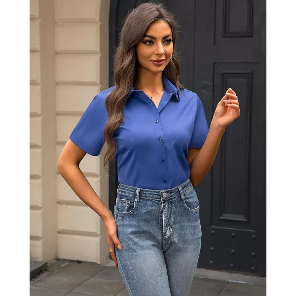 J.VER Womens Button Down Shirts Stretch Wrinkle Free Formal Short Sleeve Dress Shirt Summer Work Blouses Business Casual Tops