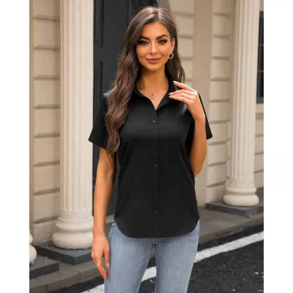 J.VER Womens Button Down Shirts Stretch Wrinkle Free Formal Short Sleeve Dress Shirt Summer Work Blouses Business Casual Tops