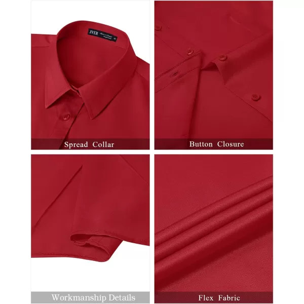 J.VER Womens Button Down Shirts Stretch Wrinkle Free Formal Short Sleeve Dress Shirt Summer Work Blouses Business Casual Tops