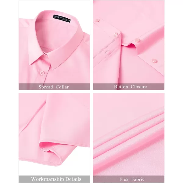 J.VER Womens Button Down Shirts Stretch Wrinkle Free Formal Short Sleeve Dress Shirt Summer Work Blouses Business Casual Tops