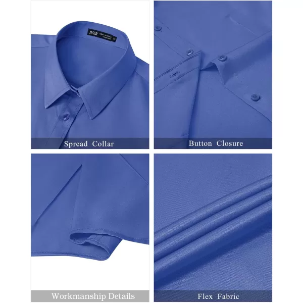 J.VER Womens Button Down Shirts Stretch Wrinkle Free Formal Short Sleeve Dress Shirt Summer Work Blouses Business Casual Tops