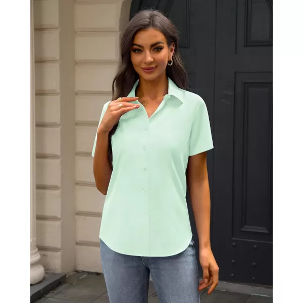 J.VER Womens Button Down Shirts Stretch Wrinkle Free Formal Short Sleeve Dress Shirt Summer Work Blouses Business Casual Tops