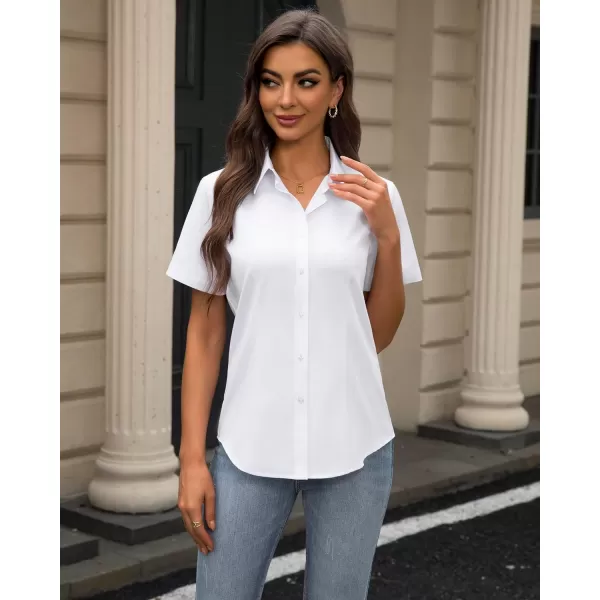 J.VER Womens Button Down Shirts Stretch Wrinkle Free Formal Short Sleeve Dress Shirt Summer Work Blouses Business Casual Tops