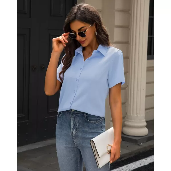 J.VER Womens Button Down Shirts Stretch Wrinkle Free Formal Short Sleeve Dress Shirt Summer Work Blouses Business Casual Tops