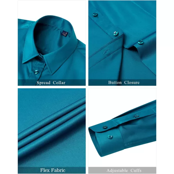 J.VER Womens Dress Shirts Long Sleeve Button Down Shirts Wrinkle-Free Solid Work Blouse