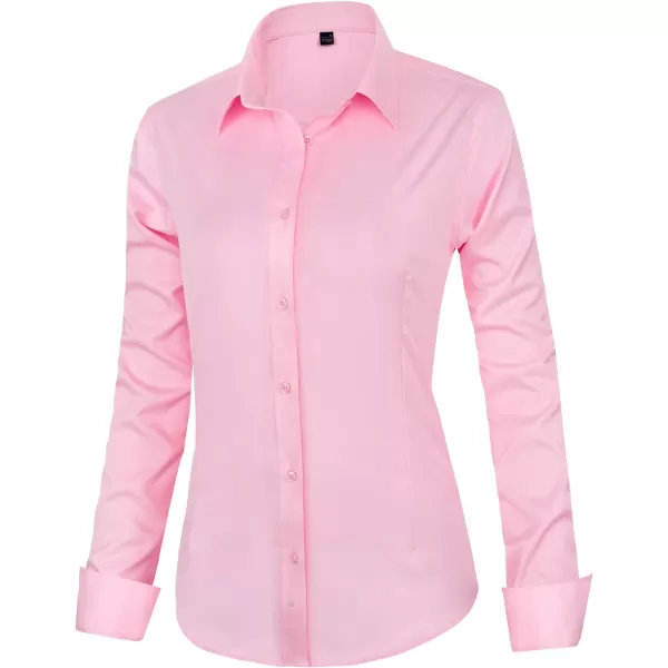 J.VER Womens Dress Shirts Long Sleeve Button Down Shirts Wrinkle-Free Solid Work Blouse