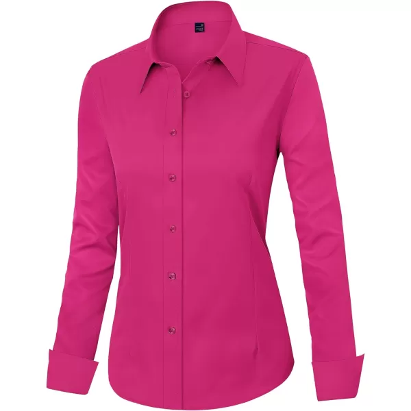 J.VER Womens Dress Shirts Long Sleeve Button Down Shirts Wrinkle-Free Solid Work Blouse
