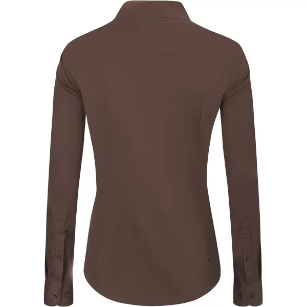 J.VER Womens Dress Shirts Long Sleeve Button Down Shirts Wrinkle-Free Solid Work Blouse