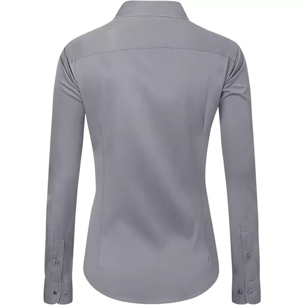 J.VER Womens Dress Shirts Long Sleeve Button Down Shirts Wrinkle-Free Solid Work Blouse