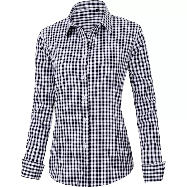 J.VER Womens Dress Shirts Long Sleeve Button Down Shirts Wrinkle-Free Solid Work Blouse